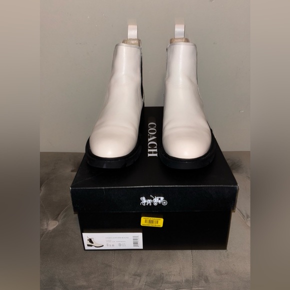 Coach Shoes - Coach Ivory Leather Ankle Boots